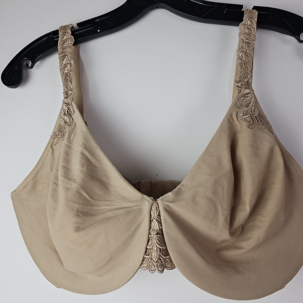 Lilyette 0921 Bra Size 40D Beige Underwire Unlined Full Coverage Minimalist